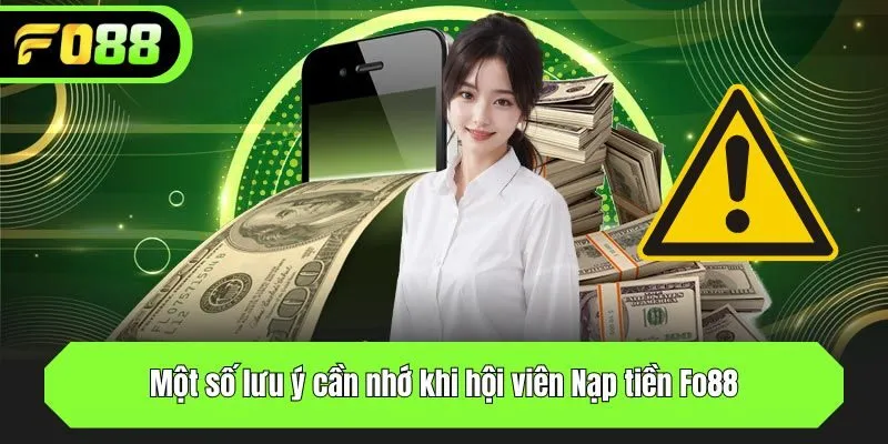 Một số lưu ý cần nhớ khi hội viên gửi tiền tại Fo88